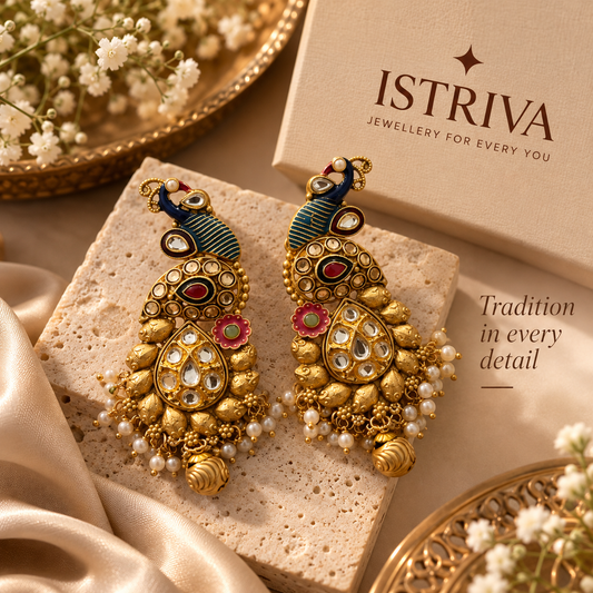 Peacock earrings
