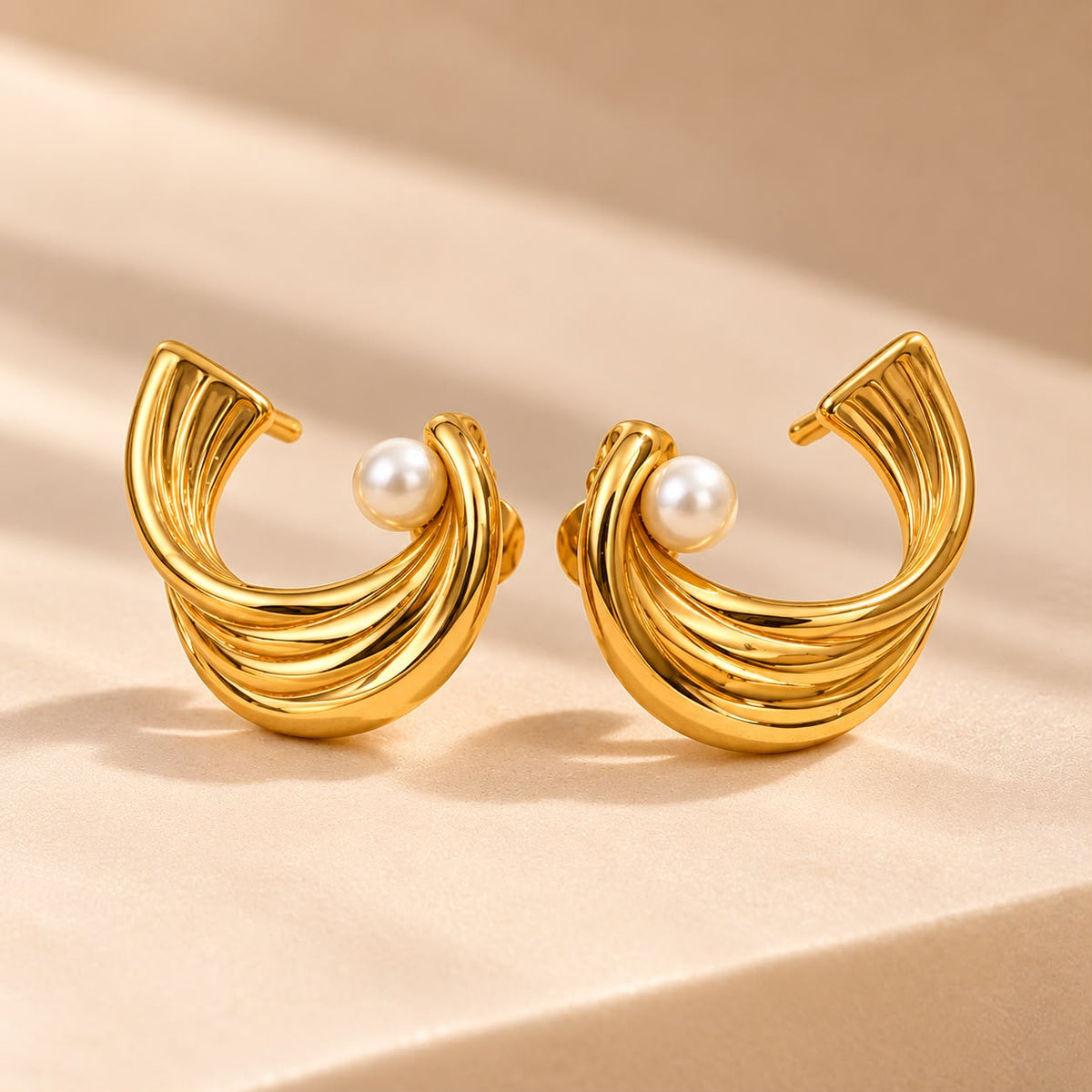 Pearl hoop earring