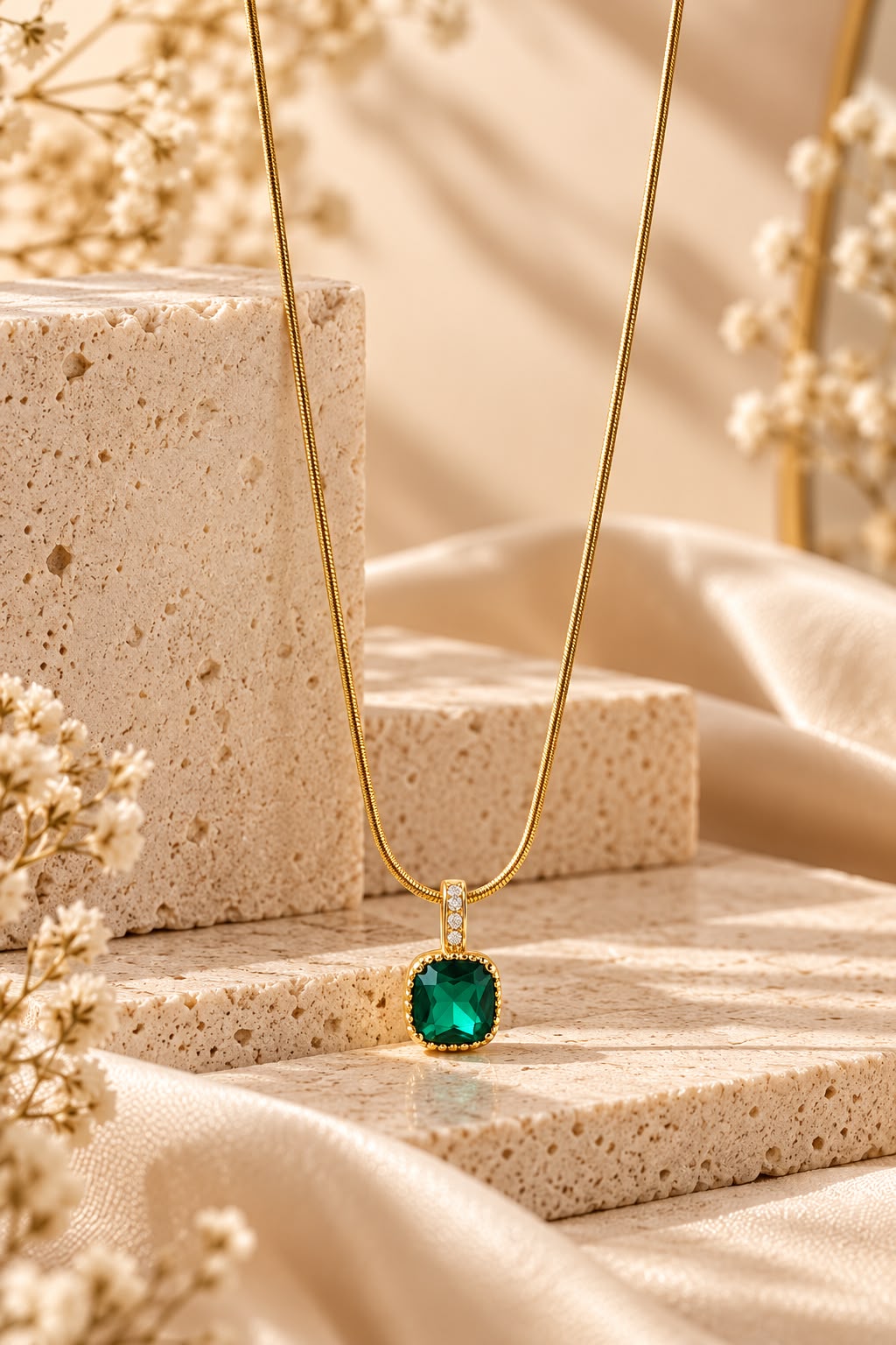 Green stone necklace